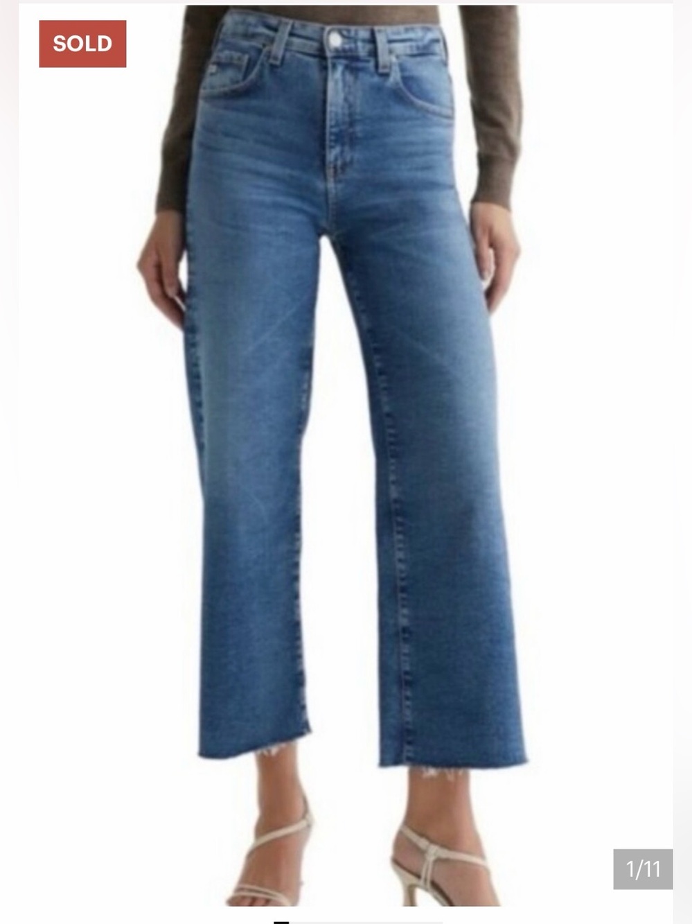 Ag-Ed Denim Saige Wide Leg Crop Size 28
